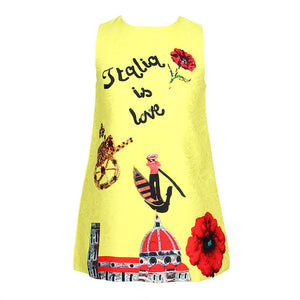 Bear Leader Girls Dress 2016 Brand Princess Dress Kids Clothes Sleeveless Lemon Fruit Design for Girls Clothes More style 3-8Y