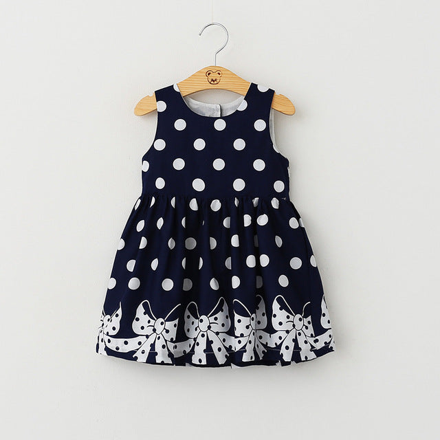 Bear Leader Brand Dress 2017 New Casual Summer Style Girls Dress Sleeveless Dot Printing Princess Dress Kids Clothes Party Dress