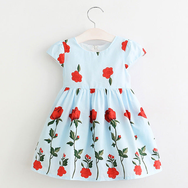 Bear Leader Girls Dress 2017 Spring&Summer Style Brand Girls Clothes Rose Flowers Design Dress for Kids Clothes Princess Dresses