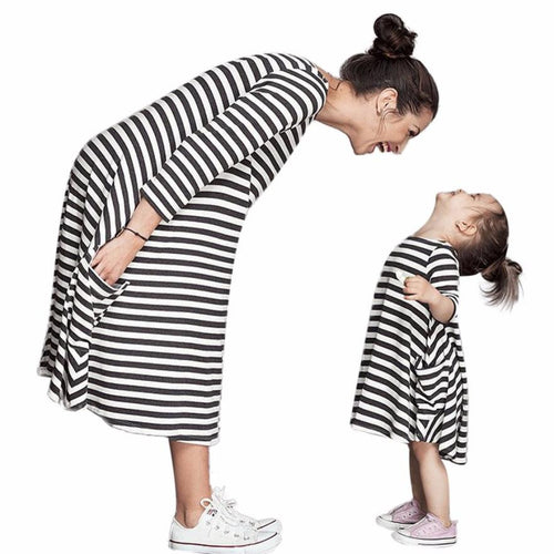 JECKSION Black White Striped Women Dress Fashion Long Sleeve Cotton Dress Casual Ladies Dresses Clothes