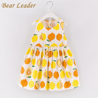 Bear Leader Girls Dress 2017 New Summer Style Princess Dress Sleeveless Fruit Pattern Printing Design for Kids Dresses 3-7years