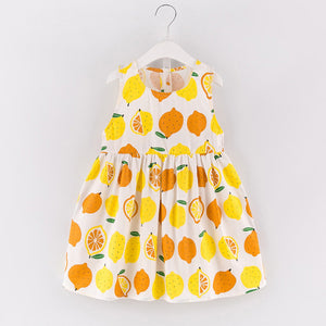 Bear Leader Girls Dress 2017 New Summer Style Princess Dress Sleeveless Fruit Pattern Printing Design for Kids Dresses 3-7years