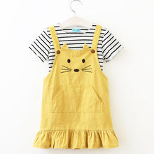 Bear Leader Girls Sets 2017 New Children Clothing Strap Dress Sets Kids Clothes Pullover Striped Shirt+Dress 2Pcs Suit Outwears