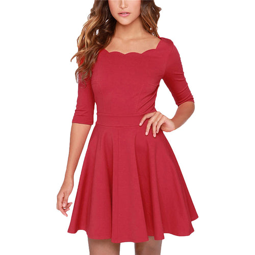 Zanzea Women Summer Dress 2017 New Vintage Elegant Off Shoulder A-Line Party Dresses Office Dress  Vestidos