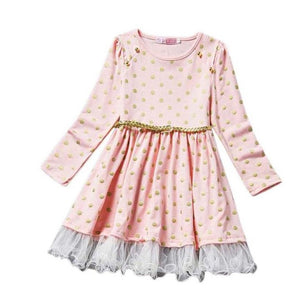 Girls Dot Lace Party Birthday Belt Kids Clothing Princess Dresses