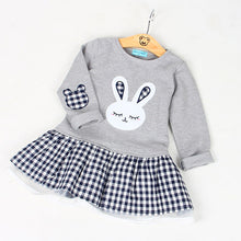 Bear Leader Girls Dress 2017 Spring Casual Style Baby Girl Clothes Long Sleeve Cartoon Bunny Print Plaid Dress for Kids Clothes