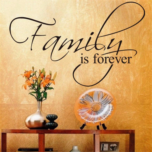 Removable Art Vinyl Wall Stickers PVC Wall Stickers Waterproof Mural Home Decor with Characters Family is Forever