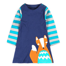 Bear Leader Girls Dress 2017 Brand Autumn Girls Clothes European and American Style Cute Fox Applique Design Kids Dress