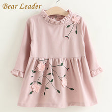 Bear Leader Girls Dress 2017 New Autumn Brand Baby Girls Long Petal Sleeve 3D Applique Kids Dress Children Clothing Dress 3-7Y