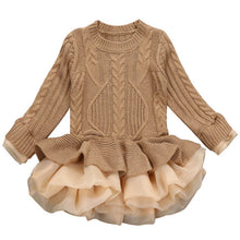 Kids Girls dresses Knitted Sweater Winter Pullovers Crochet Tutu Dress girl Clothes drop shipping